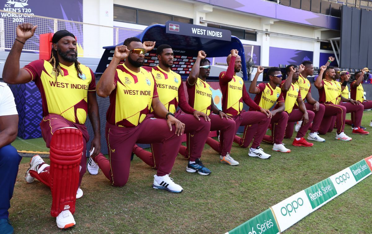 West Indies cricketers took a knee in support of BLM movement ahead of South Africa tie (Credit: Getty Images)