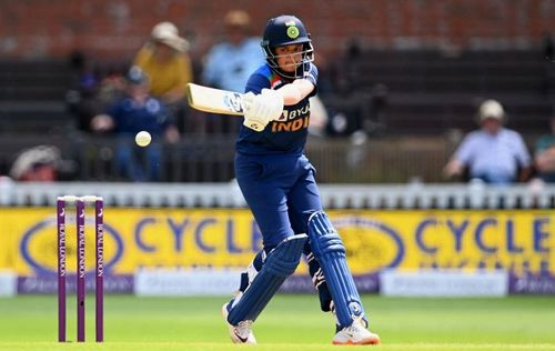 Shafali Verma in action for India. Image source: BCCI Women/Twitter