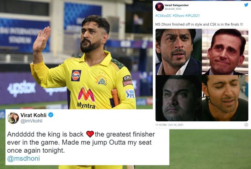 Twitter erupts as MS Dhoni&#039;s cameo takes CSK to the finals of IPL 2021