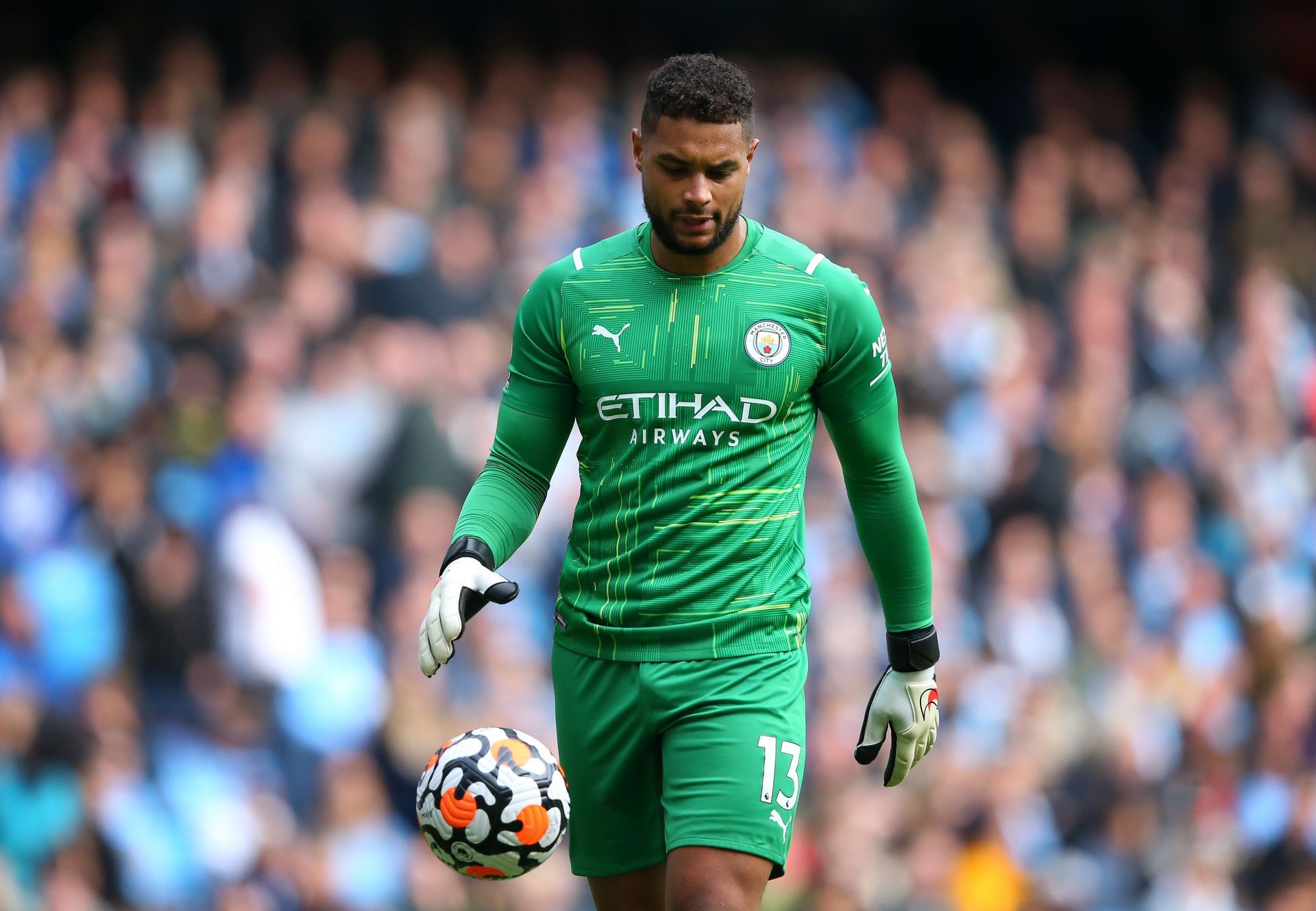 Zack Steffen looks on during Manchester City's win against Burnley.