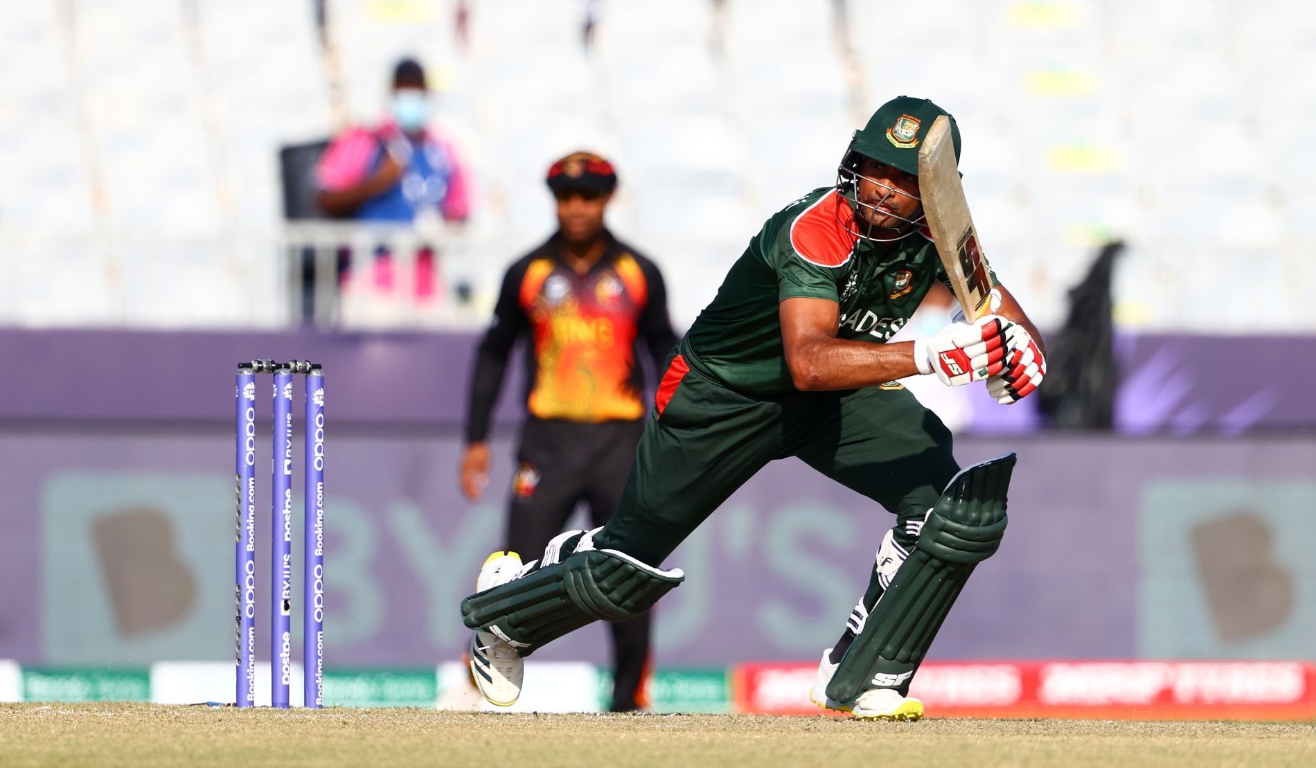 Bangladesh excelled with the bat against PNG. Pic:T20WorldCup/ Twitter