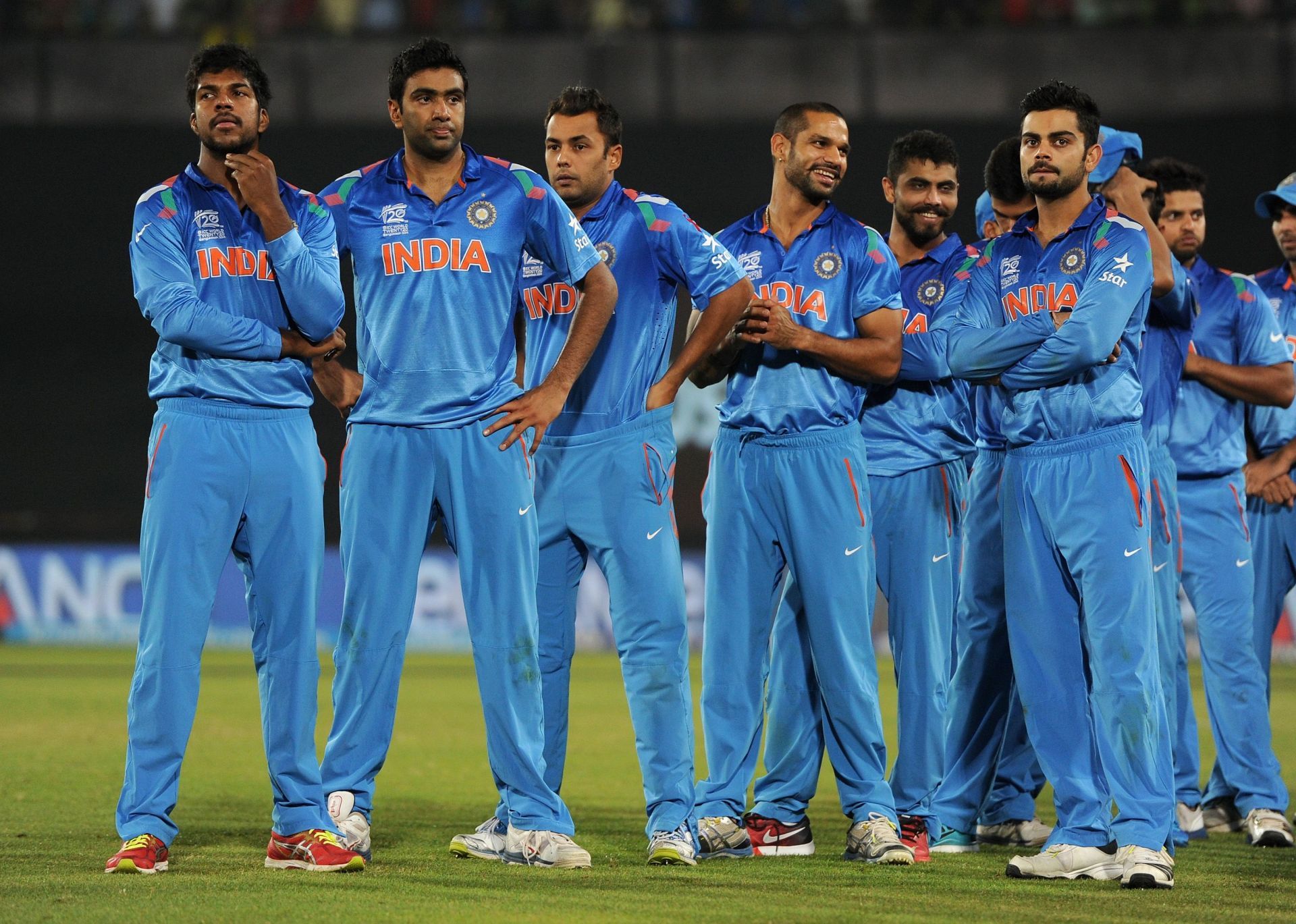 The Indian squad at the 2014 T20 World Cup.