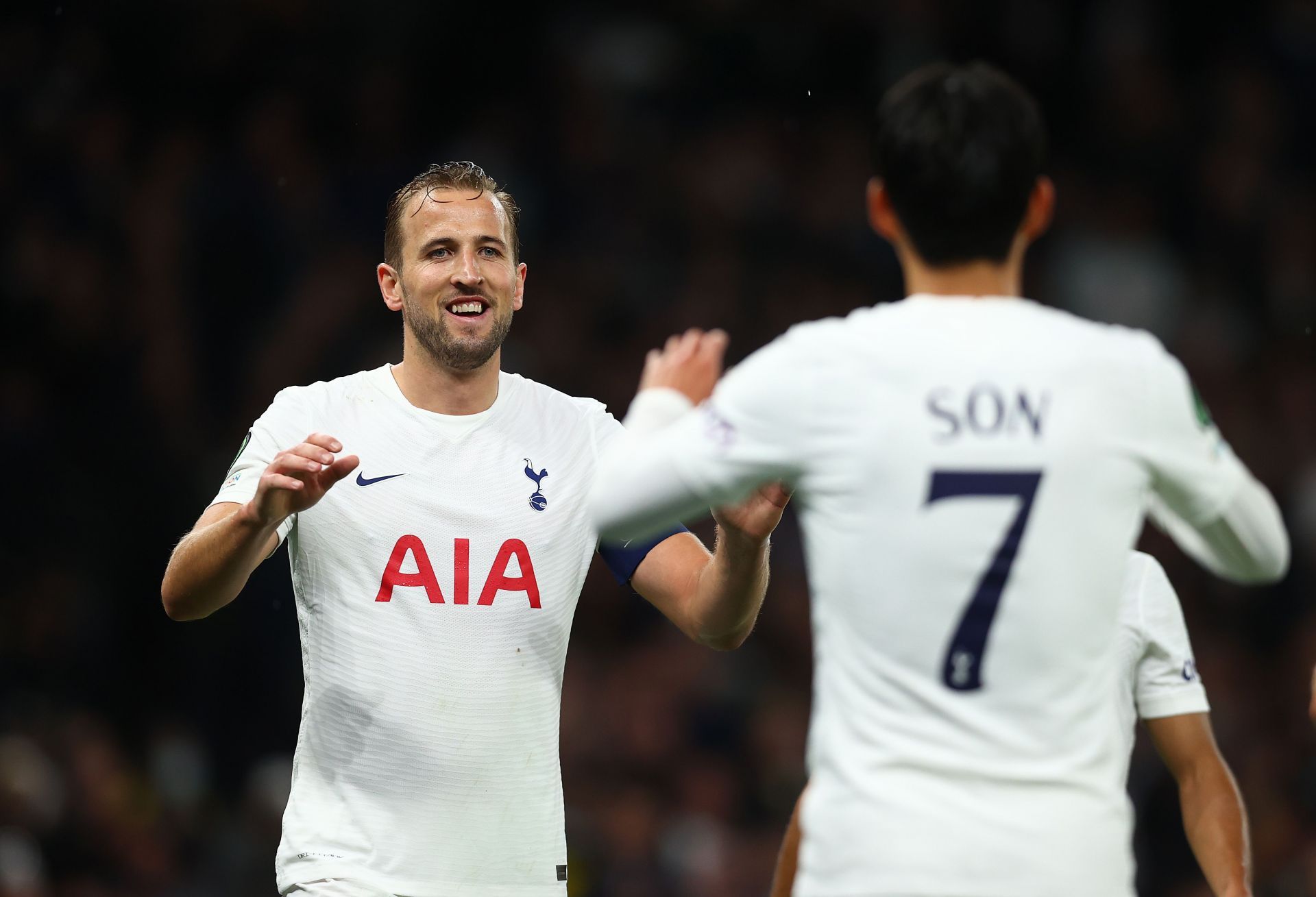 Harry Kane (left) and Son Heung-Min (right) of Tottenham Hotspur