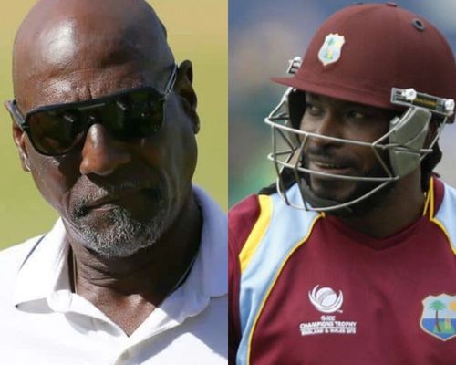 Viv Richards (L) was not happy with Chris Gayle's statements about Curtly Ambrose.