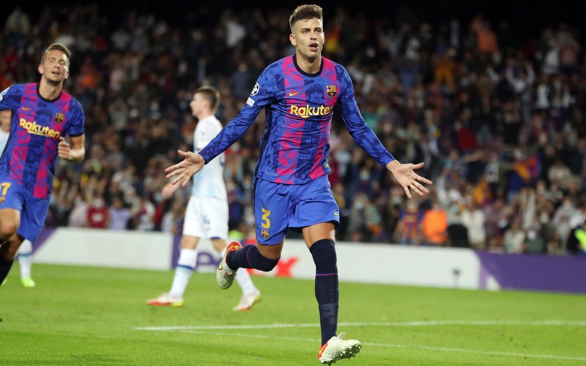 Gerard Pique was on target against Kyiv as Barcelona picked up their first win.