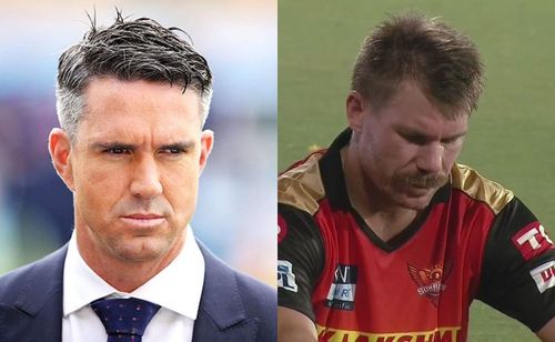 Kevin Pietersen(l) and David Warner(r)