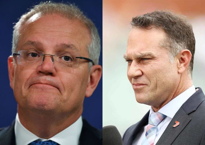 Scott Morrison(l) and Michael Slater(r)