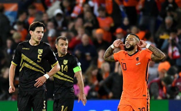 Memphis Depay twice scored and assisted on the night for the Netherlands.