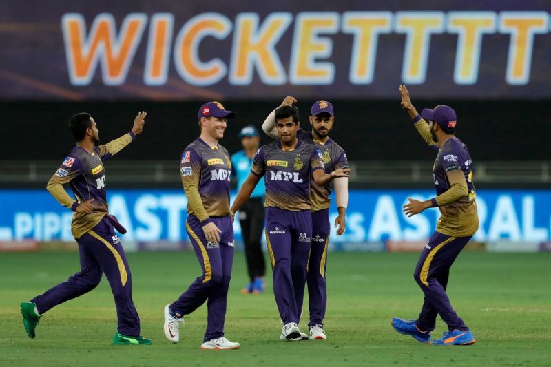 KKR players celebrate a wicket. Pic: IPLT20.COM