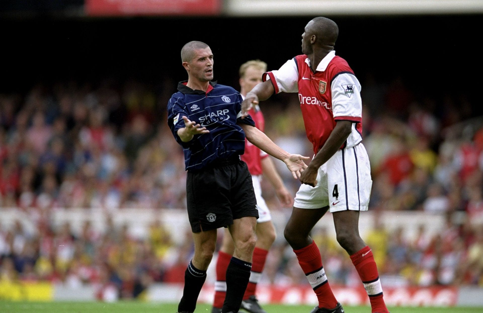 Roy Keane and Patrick Vieira in their element