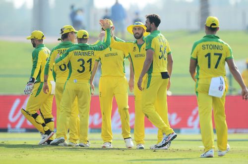 Australian cricket team celebrate a wicket against South Africa. Pic: Getty Images