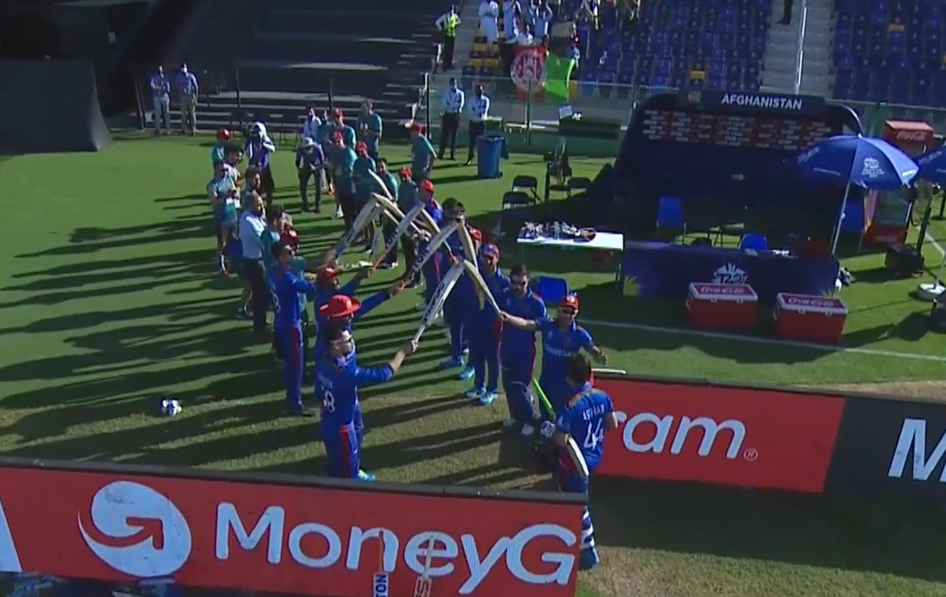 Asghar Afghan got a guard of honour from his teammates after his final knock for Afghanistan.