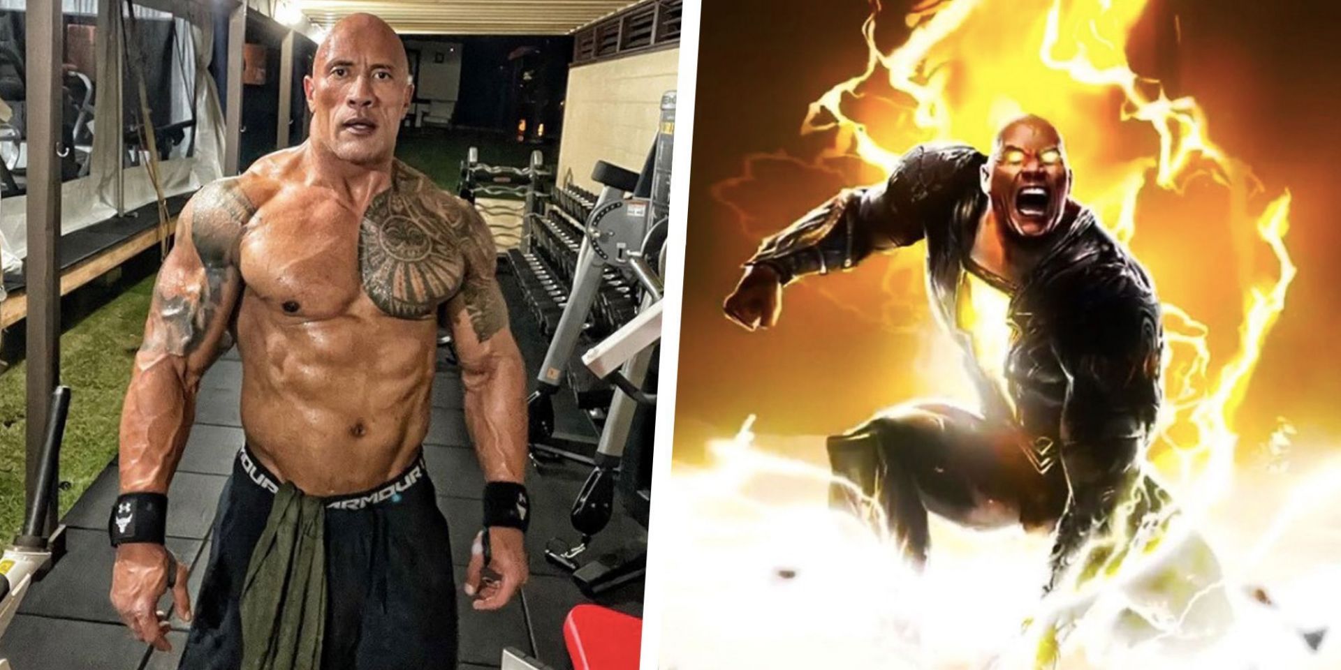 First look at The Rock as Black Adam (Image via Sportskeeda)