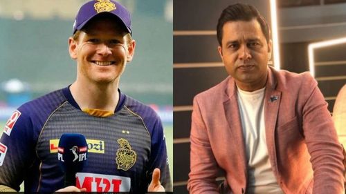 Eoin Morgan (L) and Aakash Chopra.