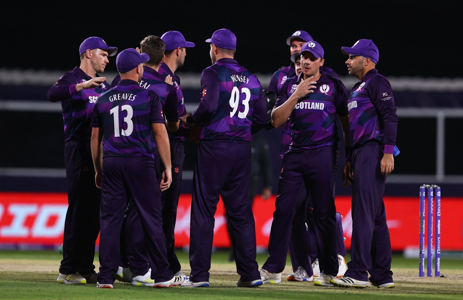 Scotland cricket team during the match against Bangladesh. Pic: T20WorldCup/ Twitter
