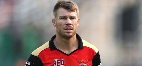 David Warner in a SunRisers Hyderabad jersey