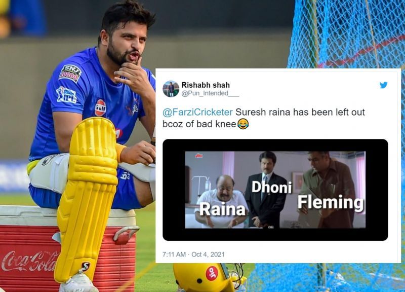Twitterati reacts after Raina misses out on the game against DC