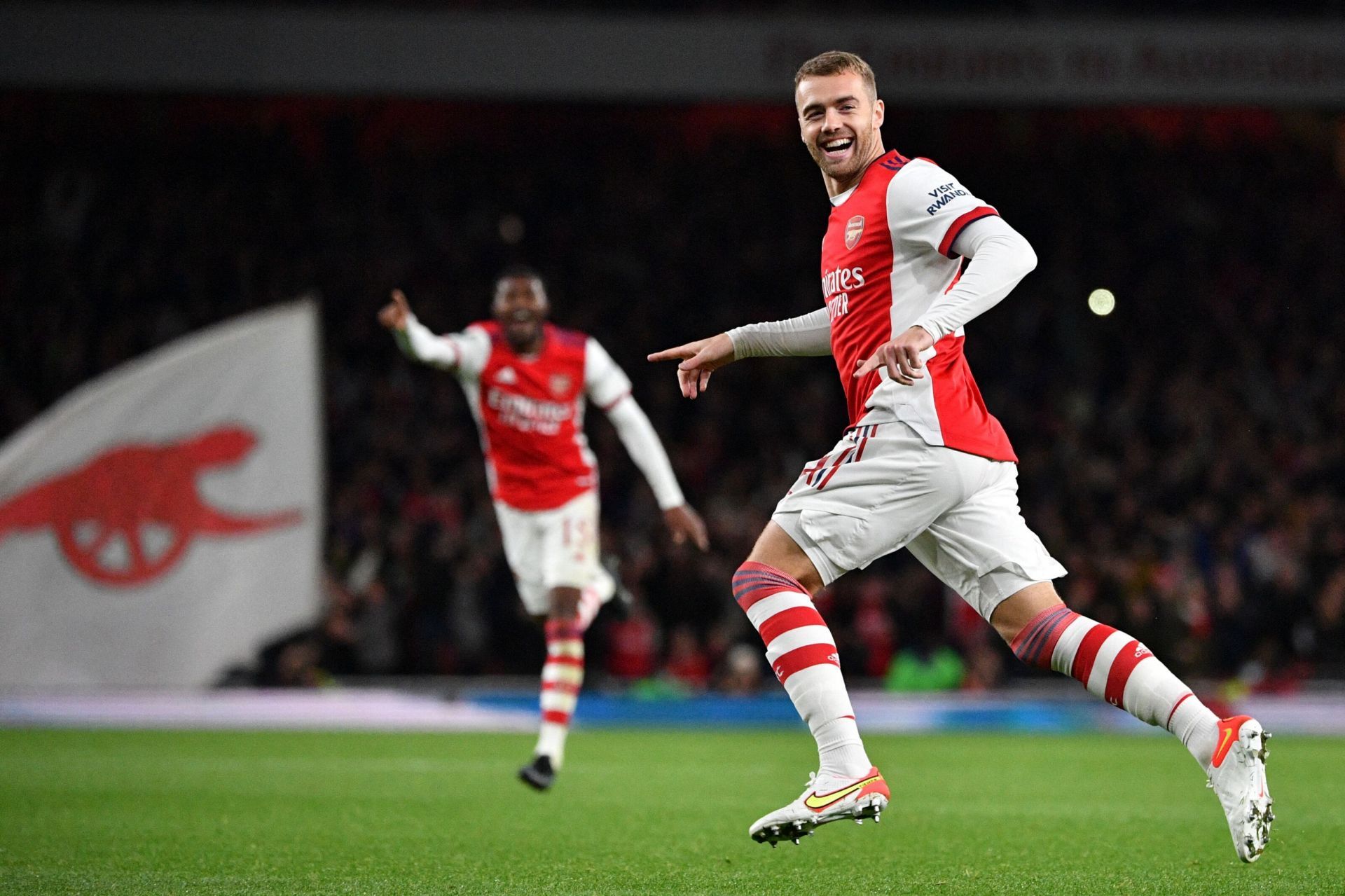Callum Chambers scored his first Arsenal goal in two years