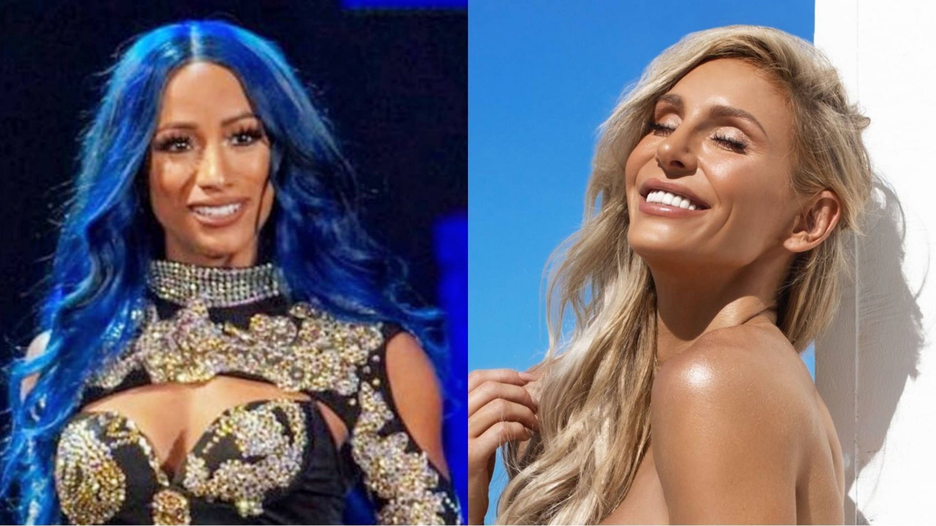 Sasha Banks (left) and Charlotte Flair (right)