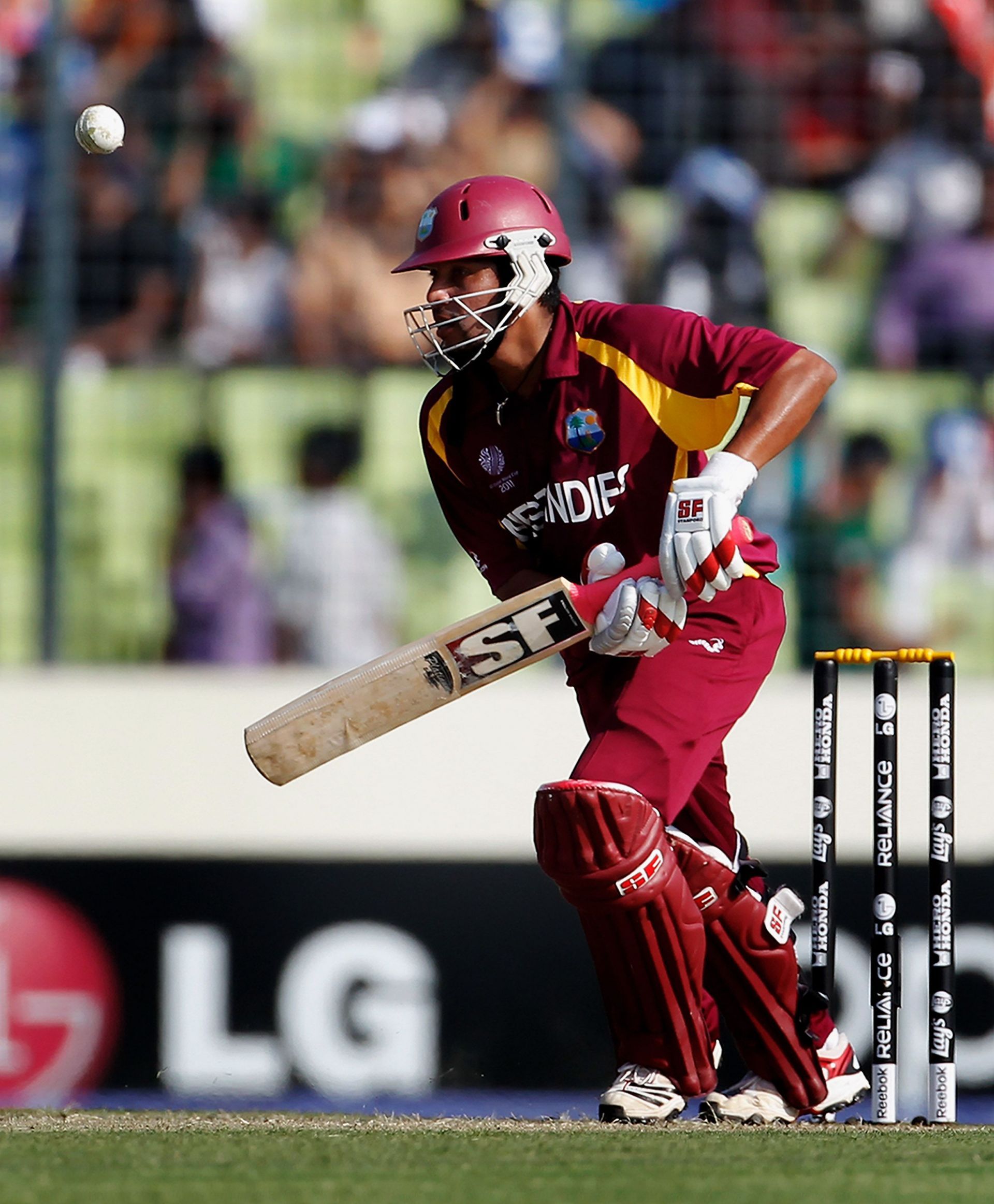 Ramnaresh Sarwan guided West Indies to a win against England in the 2009 ICC World T20.