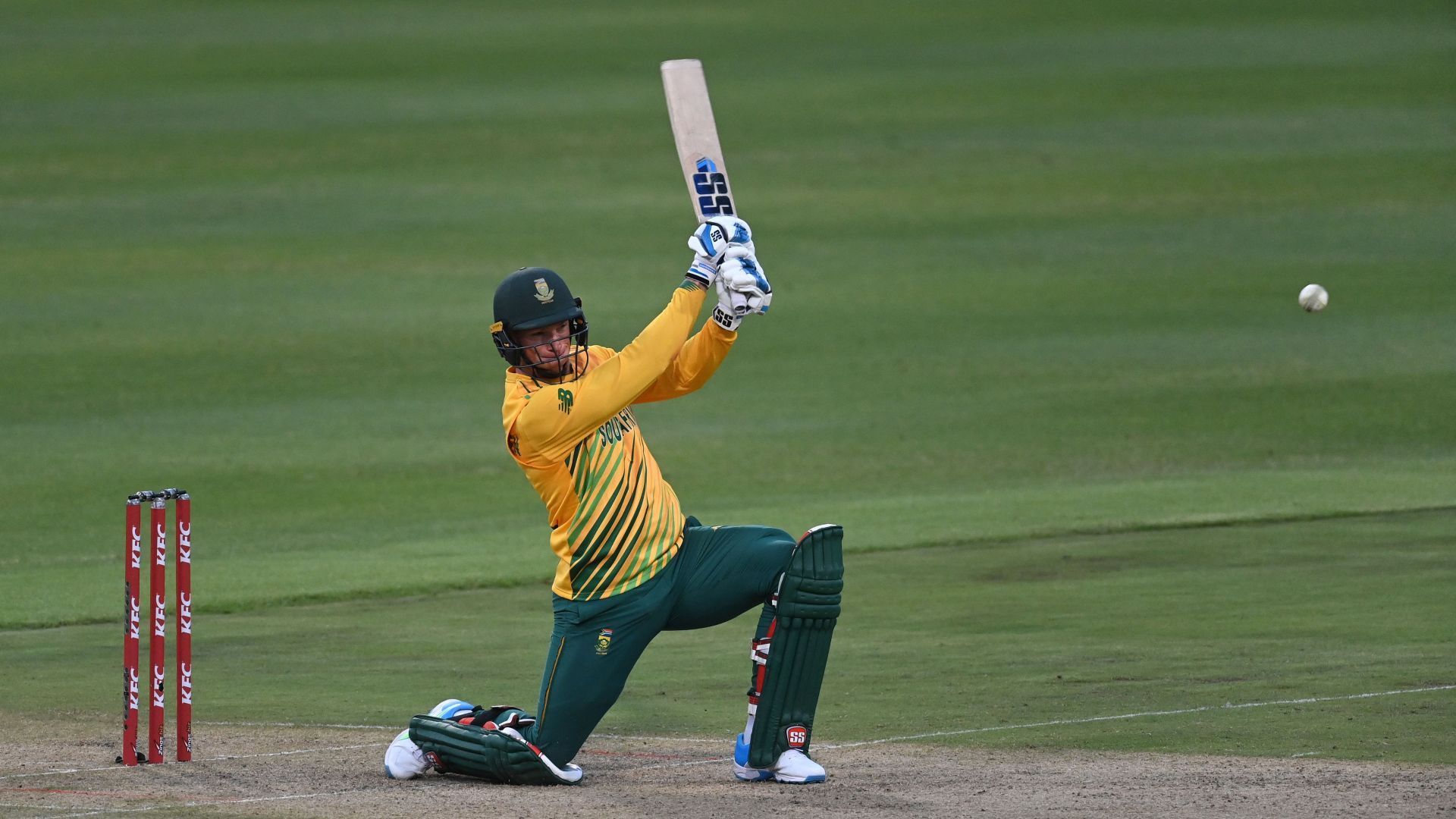 Rassie van der Dussen during a T20I against England. Pic: Getty Images