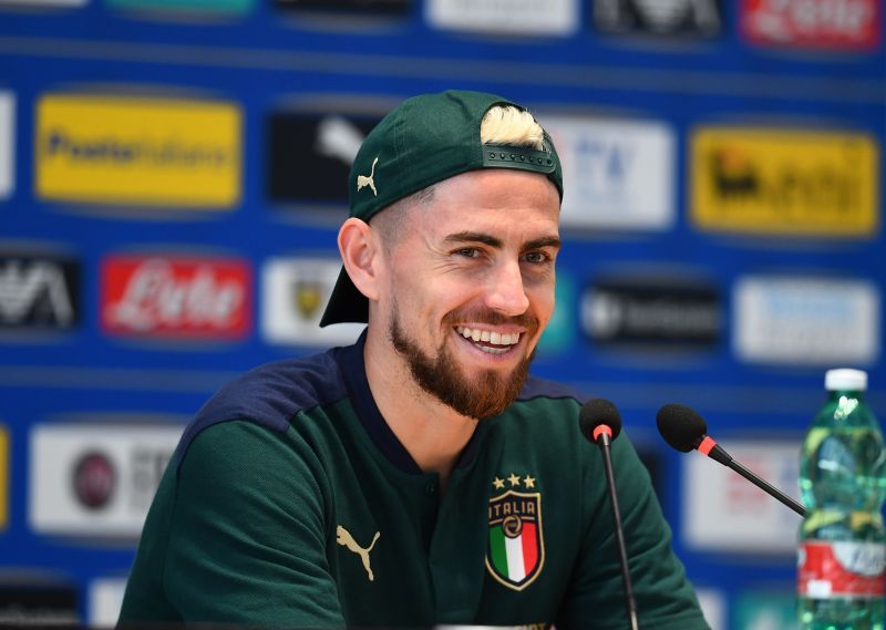 Chelsea star Jorginho Italy Training Session And Press Conference during the international break