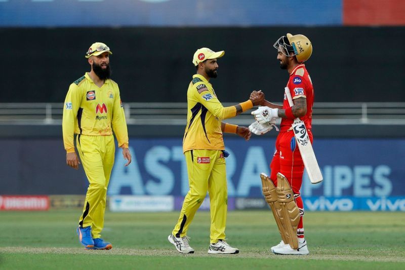 KL Rahul and Ravindra Jadeja after PBKS&#039; win over CSK. (PC: IPLT20.com)