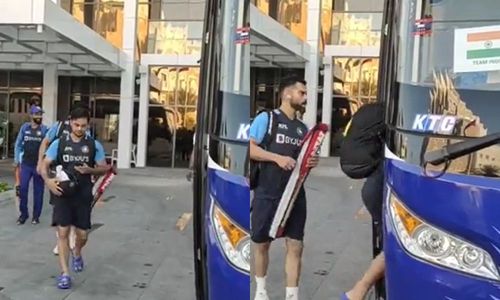 Team India leaves for Dubai stadium for the New Zealand tie (Credit: BCCI)