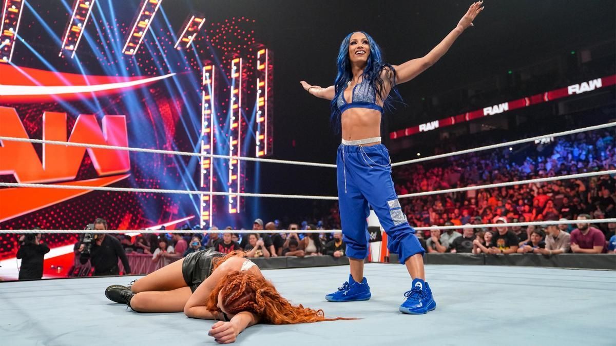 Sasha Banks on Monday Night RAW on October 4, 2021