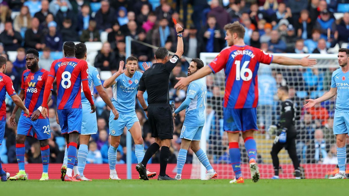 City were down to ten men even before half-time.