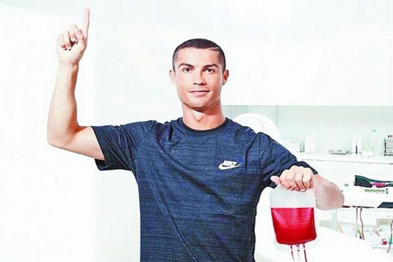 Cristiano Ronaldo regularly donates blood at a local clinic in Portugal.