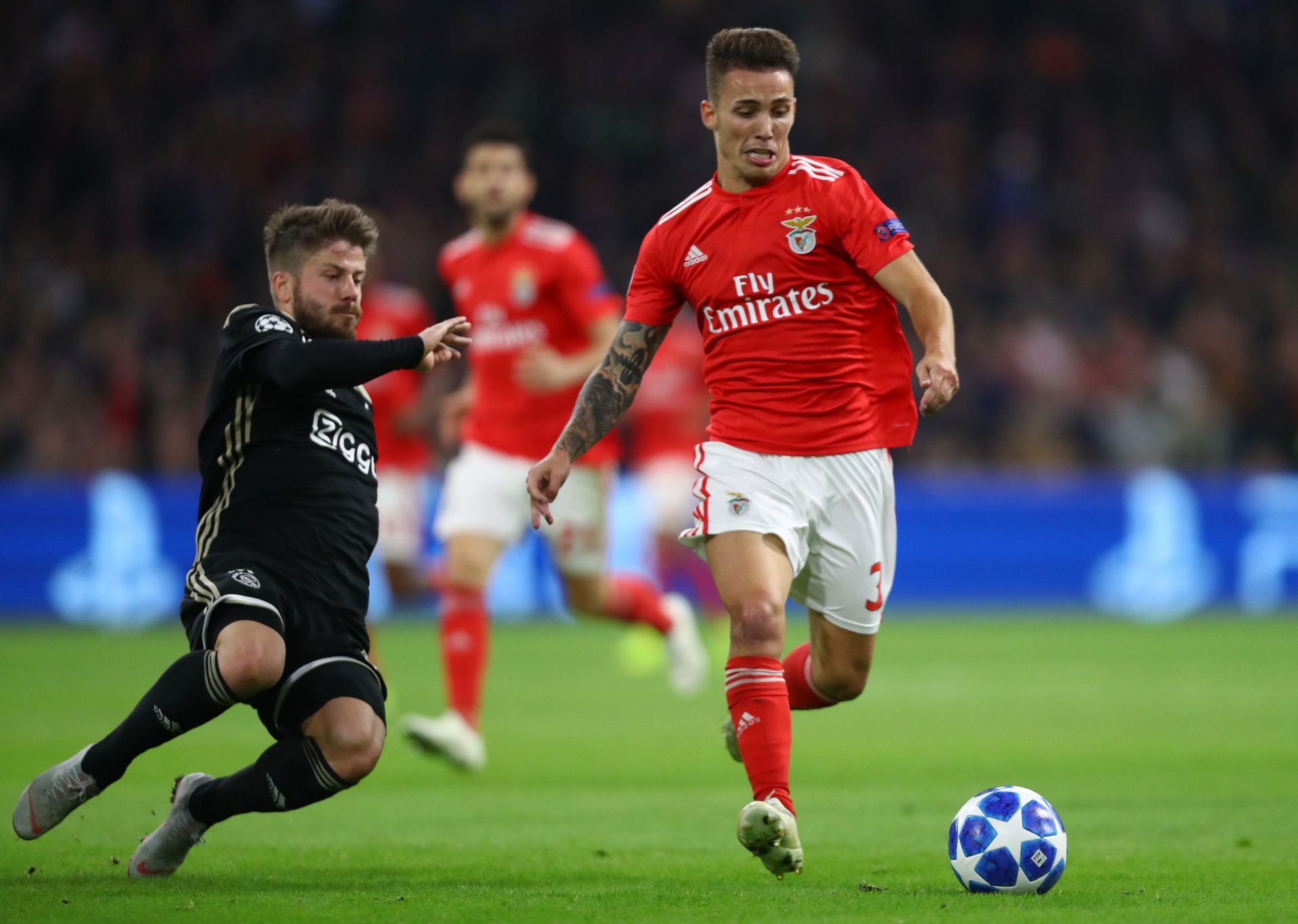 Grimaldo (R) recently dismantled his former side in the Champions League
