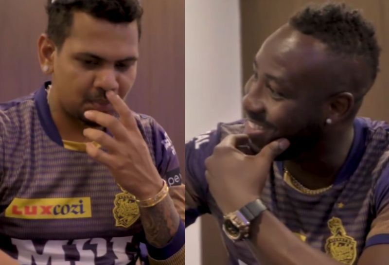 Sunil Narine(l) and Andre Russell(r). (Image: KKR Instagram)