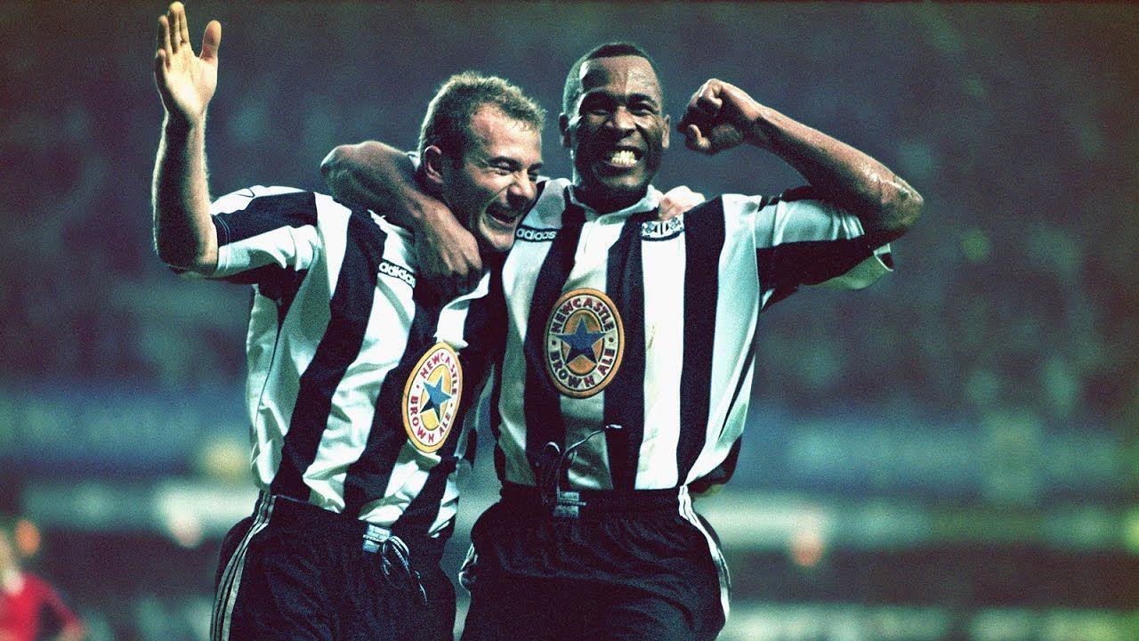 Newcastle United's Alan Shearer and Les Ferdinand