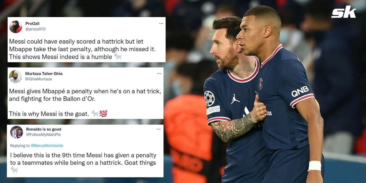Twitter reacts to Lionel Messi allowing Kylian Mbappe take the penalty.