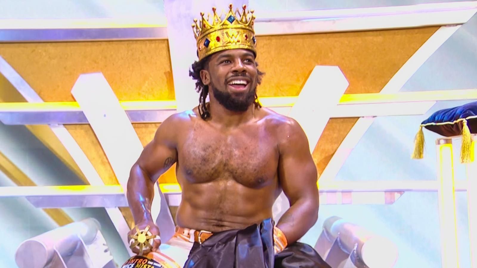 Xavier Woods enjoys the moment and soaks in all troyal glory.