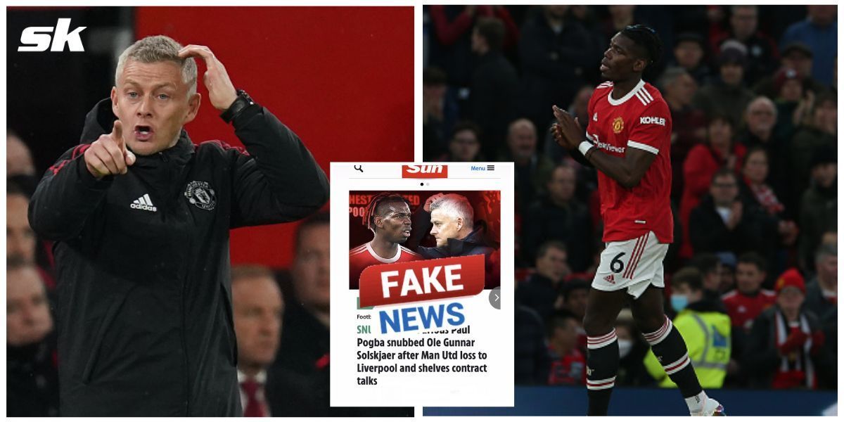 Paul Pogba (R) has clarified on reports of him snubbing Ole Gunnar Solskjaer.