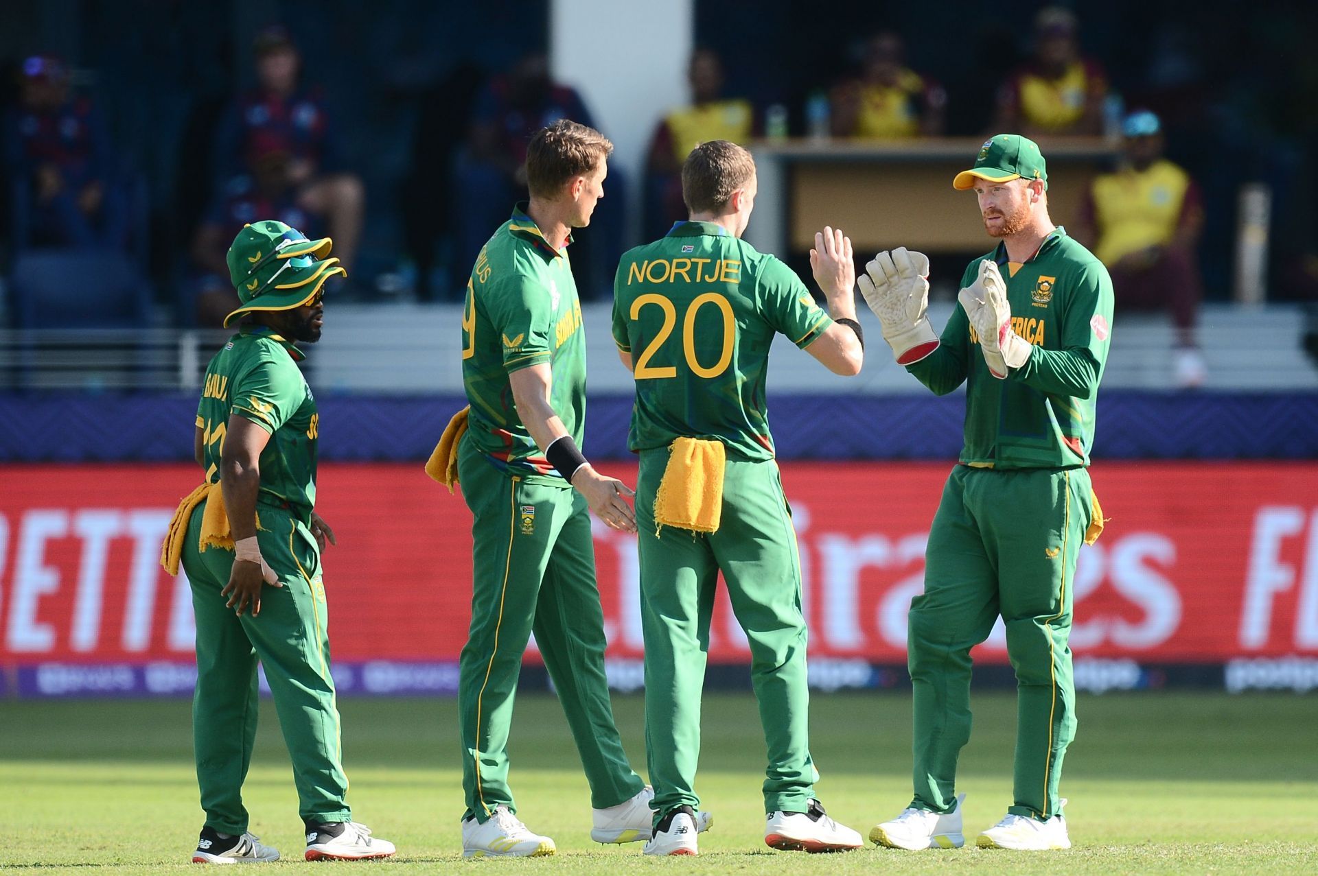 South African team during their match against West Indies. Pic: Getty Images