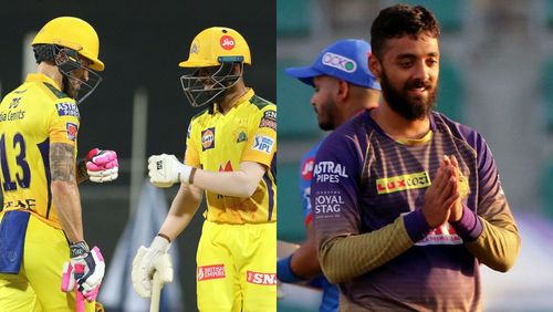 Who'll prevail in the battle of CSK openers (L) and KKR's Varun Chakravarthy?