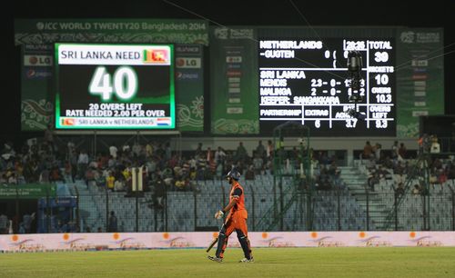 The Netherlands own the record for the lowest T20I total in ICC T20 World Cup history