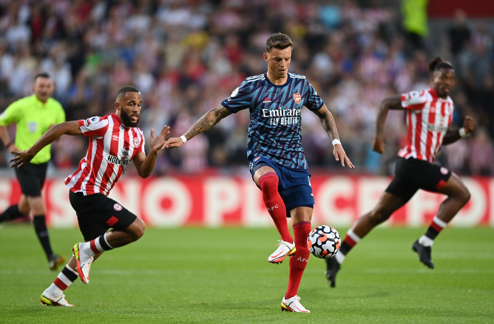 Ben White in action for Arsenal