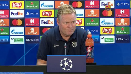 Ronald Koeman talks about Barcelona's future in the Champions League this season (Image via Sportskeeda)