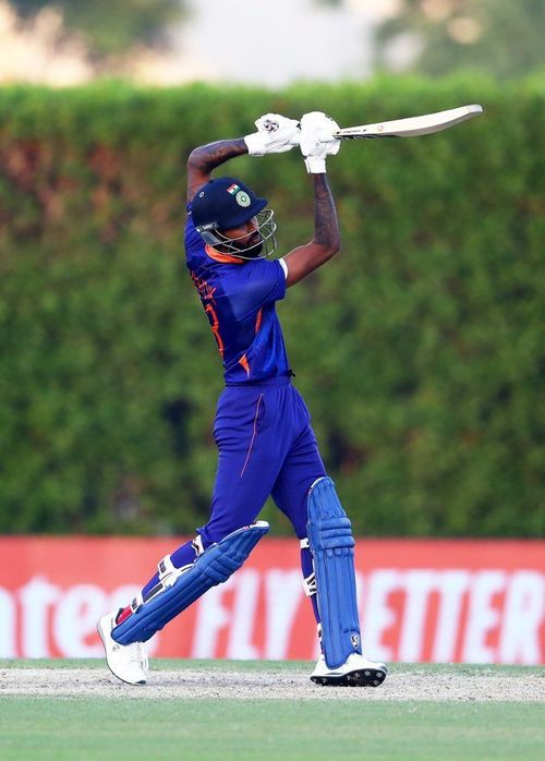 Hardik Pandya smashed a six over long-on to help India beat Australia [Image- BCCI].