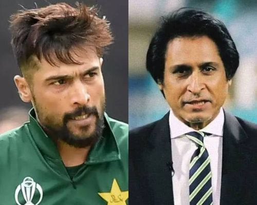 Mohammad Amir (L) did not take kindly to the claim of Ramiz Raja about not taking salary from PCB.