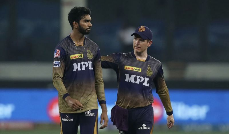 Venkatesh Iyer and Eoin Morgan. (Photo: BCCI)