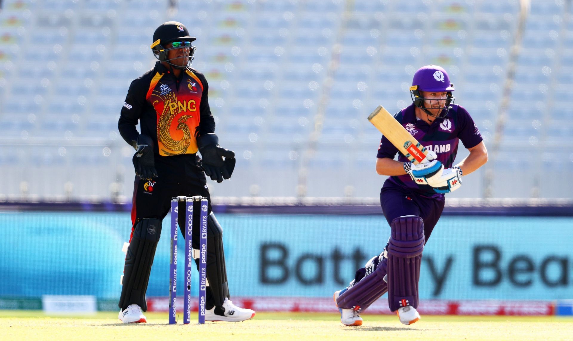 Papua New Guinea put up a brave fight in their 17-run defeat to Scotland [Credits: T20 World Cup]