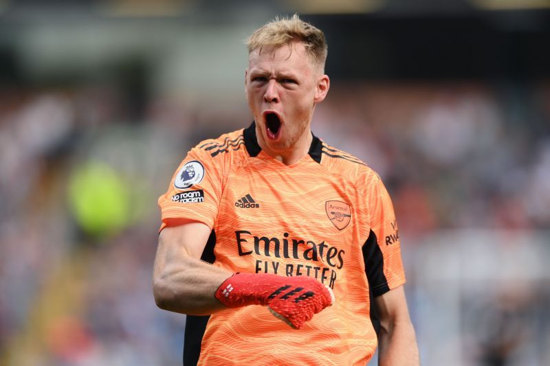 Aaron Ramsdale celebrates his team's goal like they are his own