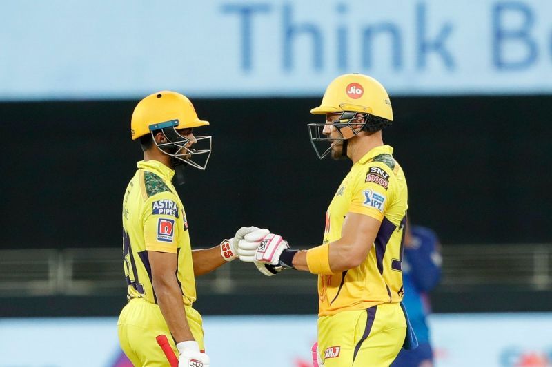 Ruturaj Gaikwad (left) and Faf du Plessis have been CSK's star performers with the bat. [P/C: iplt20.com]