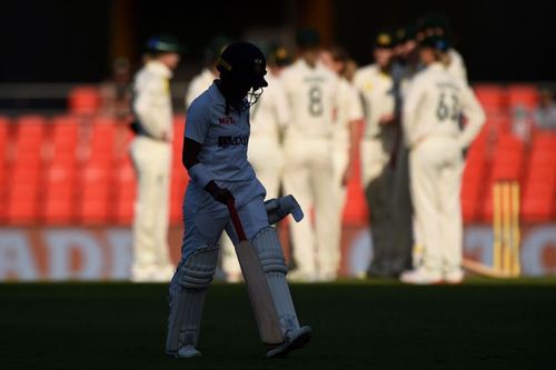 Punam Raut decided to walk to hand Australia their third wicket. [Image - Getty]