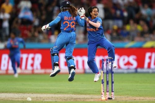 Poonam Yadav celebrates a wicket. (Credits: Twitter)